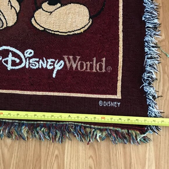 Vintage Disney World Mickey Mouse Tapestry Throw Blanket 42x60" - Picture 16 of 16